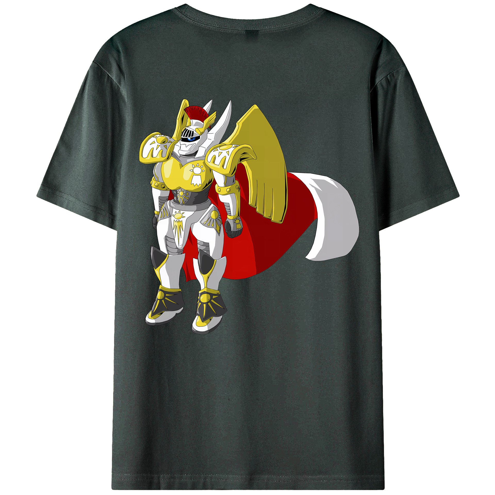 （画像用） Digimon デジタルモンスター/デジモン 綿100％ メンズ半袖Tシャツ（バックプリント） 通気性